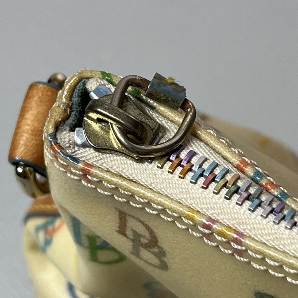 Vintage Dooney & Bourke Multicolor Signature Satchel Rainbow Monogram Print Y2K - Picture 3 of 16